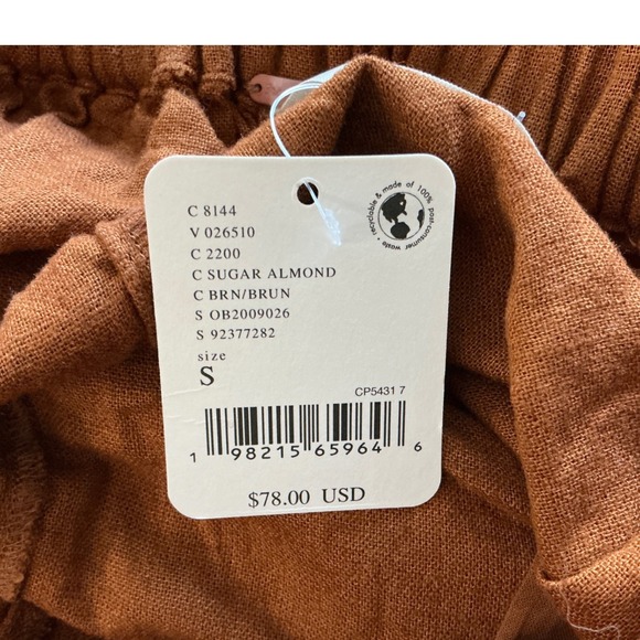 Free People Celina Culotte Wide Leg‎ Pants Sugar Almond Small New New With Tags - Picture 9 of 9